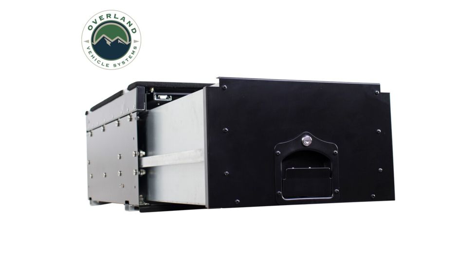 Overland Vehicle Systems Cargo Box, Slide-Out Drawer &amp; Working Station Size, Powder Coated, Black, 21010201
