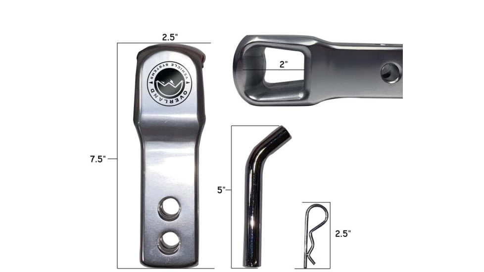 Overland Vehicle Systems Combo Pack Soft Shackle 5/8in With Collar 44,500 lb. and Aluminum Receiver Mount, Raw, 21-6580