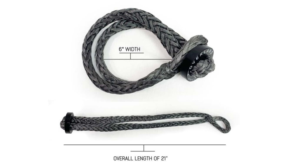 Overland Vehicle Systems Combo Pack Soft Shackle 5/8in With Collar 44,500 lb. and Aluminum Receiver Mount, Raw, 21-6580