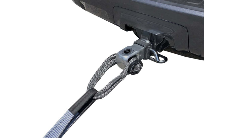 Overland Vehicle Systems Combo Pack Soft Shackle 5/8in With Collar 44,500 lb. and Aluminum Receiver Mount, Raw, 21-6580