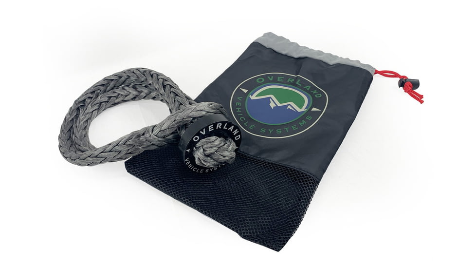 Overland Vehicle Systems Combo Pack Soft Shackle 7/16in 41 lb with Collar and Recovery Ring 2.5in 10 lb, Multi, 19-8716