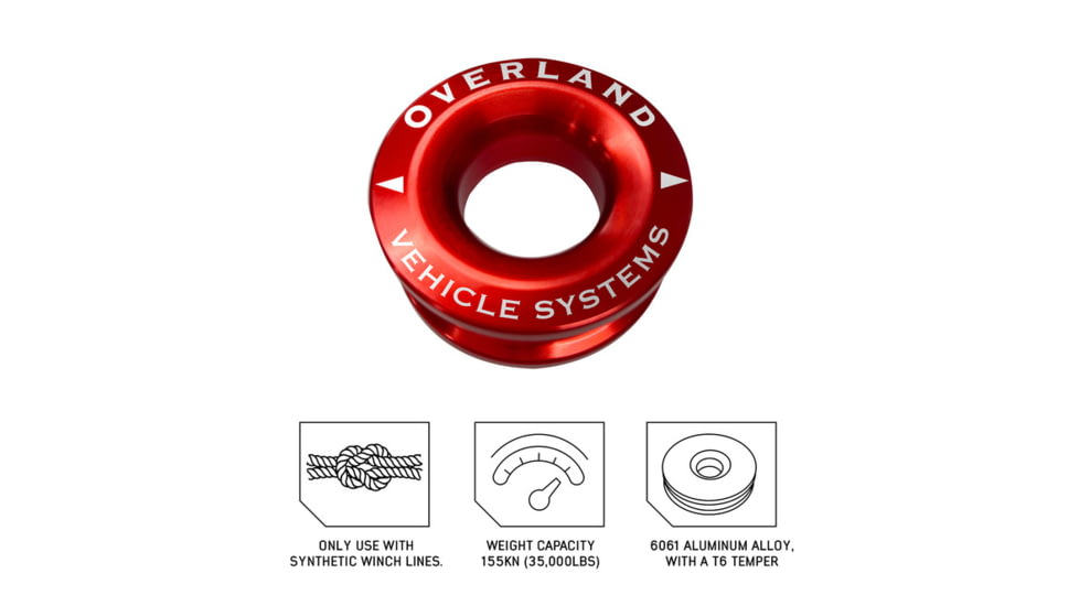 Overland Vehicle Systems Combo Pack Soft Shackle 7/16in 41 lb with Collar and Recovery Ring 2.5in 10 lb, Multi, 19-8716