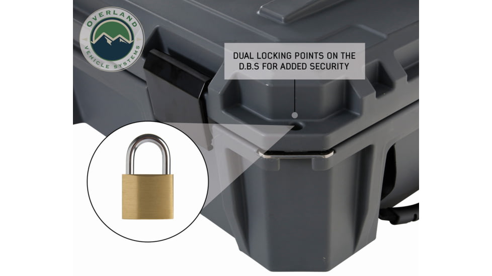 Overland Vehicle Systems D.B.S. Dry Box w/ Wheels, Drain and Bottle Opener, Dark Grey, 117 QT, 40100021