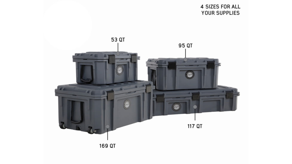 Overland Vehicle Systems D.B.S. Dry Box w/ Wheels, Drain and Bottle Opener, Dark Grey, 117 QT, 40100021