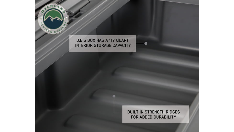 Overland Vehicle Systems D.B.S. Dry Box w/ Wheels, Drain and Bottle Opener, Dark Grey, 117 QT, 40100021