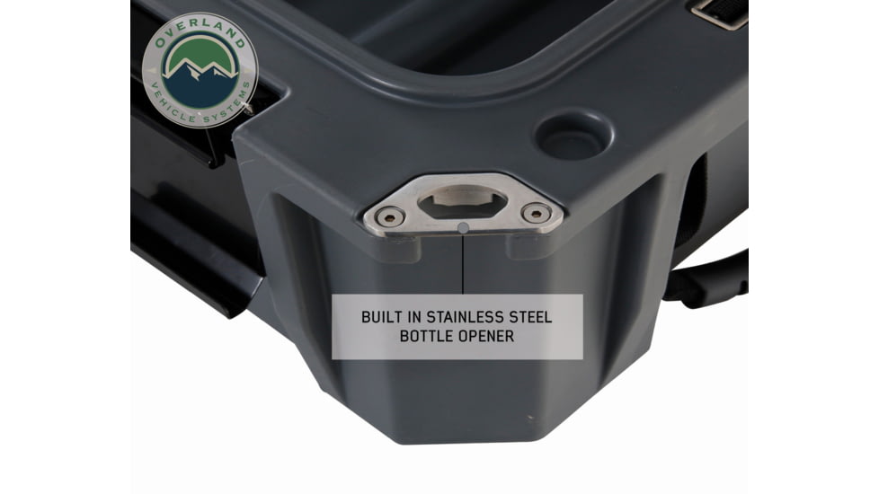 Overland Vehicle Systems D.B.S. Dry Box w/ Wheels, Drain and Bottle Opener, Dark Grey, 117 QT, 40100021