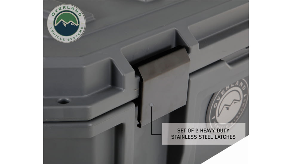 Overland Vehicle Systems D.B.S. Dry Box w/ Wheels, Drain and Bottle Opener, Dark Grey, 169 QT, 40100031