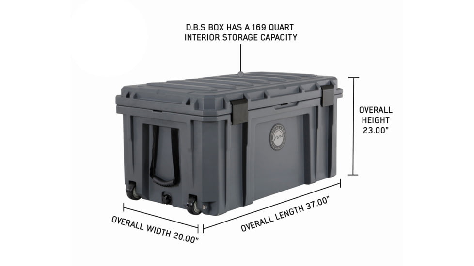 Overland Vehicle Systems D.B.S. Dry Box w/ Wheels, Drain and Bottle Opener, Dark Grey, 169 QT, 40100031