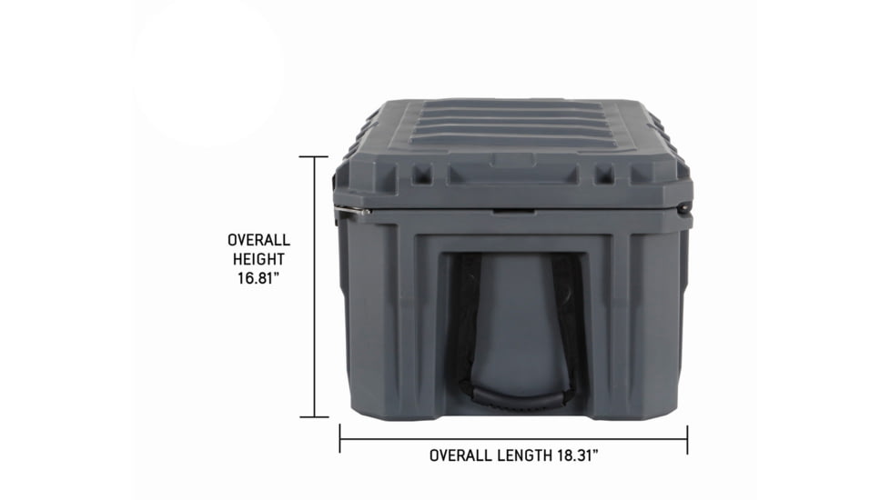 Overland Vehicle Systems D.B.S. Dry Box w/ Wheels, Drain and Bottle Opener, Dark Grey, 95 QT, 40100011