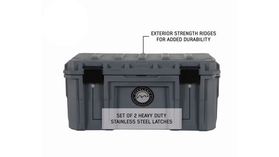 Overland Vehicle Systems D.B.S. Dry Box w/ Wheels, Drain and Bottle Opener, Dark Grey, 95 QT, 40100011