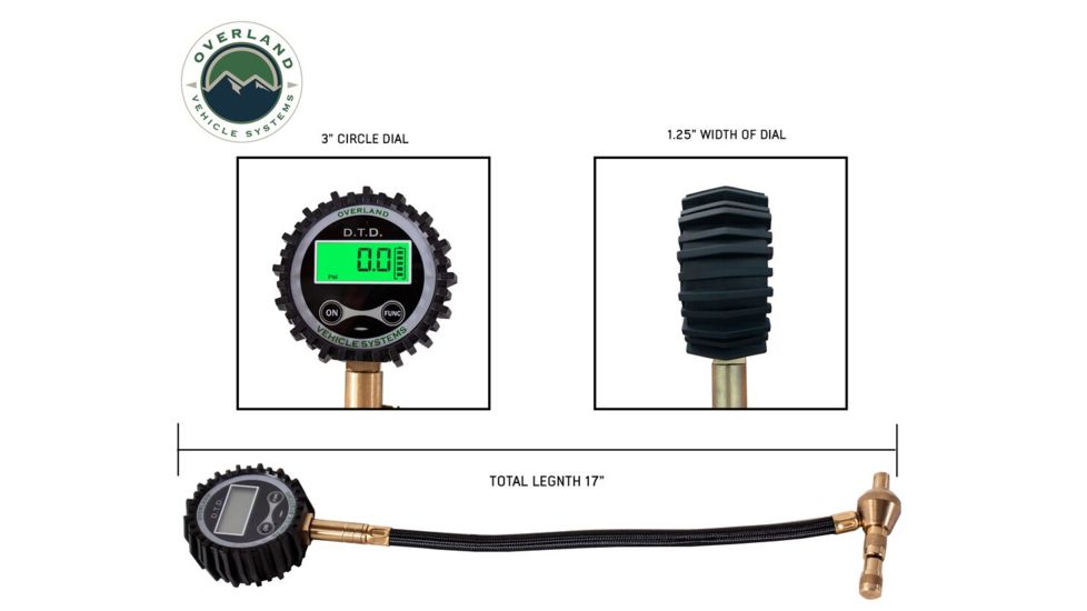 Overland Vehicle Systems Digital Tire Deflator, Valve Kit, Universal, Black, 12020001