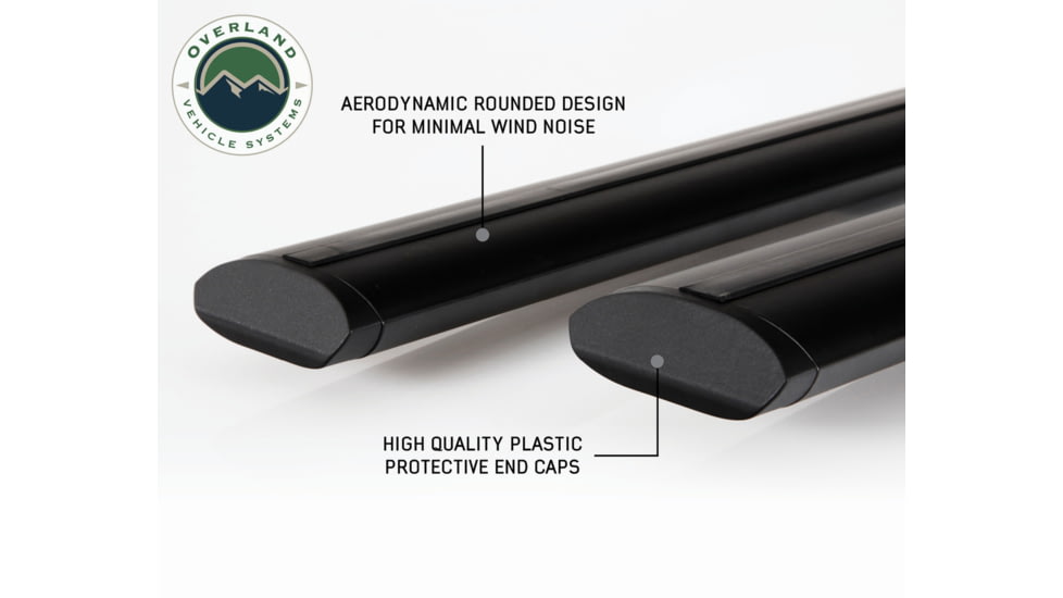 Overland Vehicle Systems FBM1 Freedom Bar Mounting Combo Kit, 4 Pieces Factory Side Rail Mount and 50in Straight Crossbars, Black, 22030107