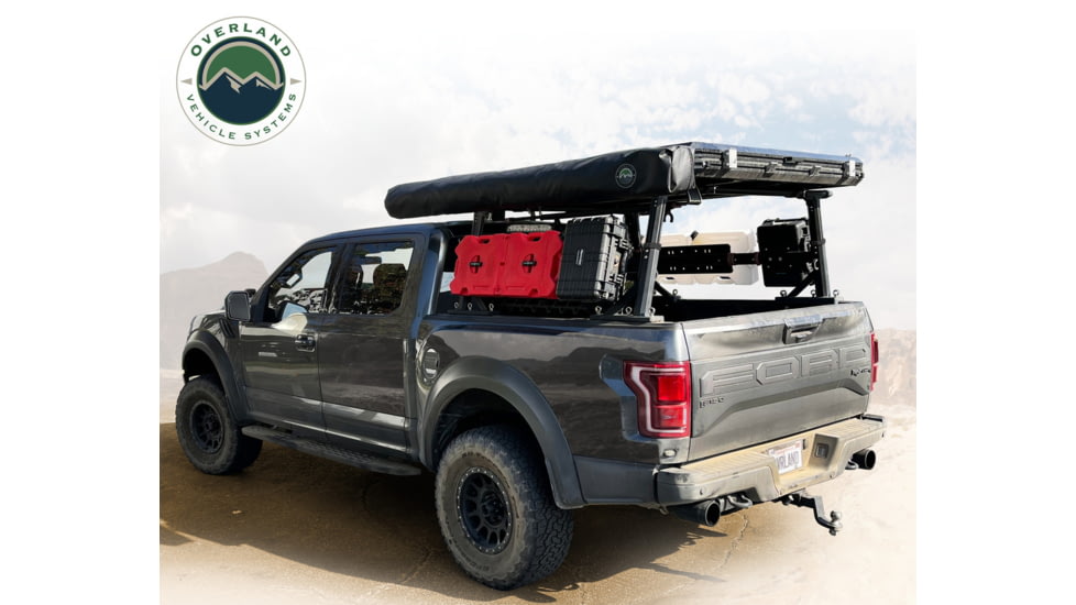 Overland Vehicle Systems Freedom Rack Systems, 6.5ft Truck Bed, Uprights, Cross Bars and Side Support Bars, Black, 22040200