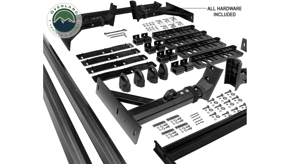 Overland Vehicle Systems Freedom Rack Systems, 6.5ft Truck Bed, Uprights, Cross Bars and Side Support Bars, Black, 22040200
