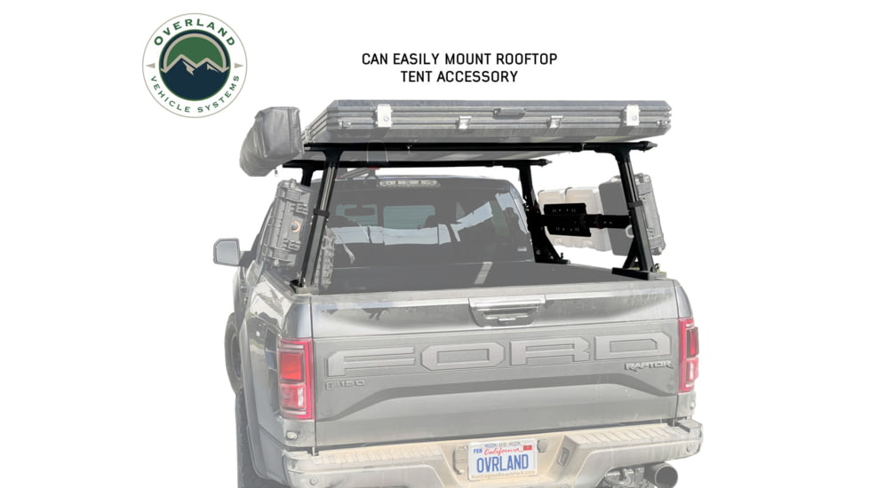 Overland Vehicle Systems Freedom Rack Systems, 6.5ft Truck Bed, Uprights, Cross Bars and Side Support Bars, Black, 22040200