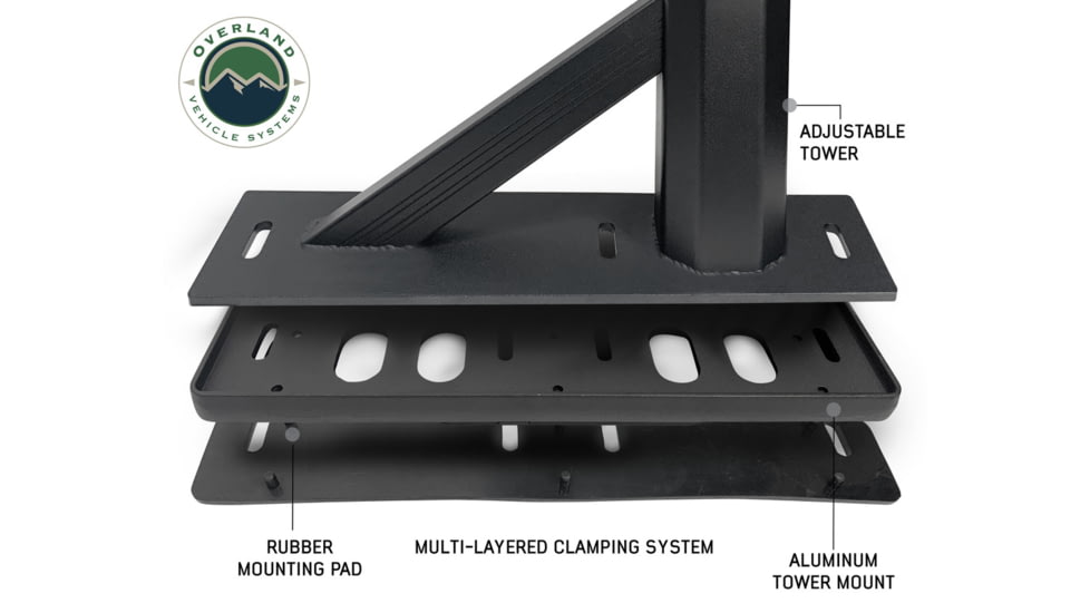 Overland Vehicle Systems Freedom Rack Systems, 6.5ft Truck Bed, Uprights, Cross Bars and Side Support Bars, Black, 22040200