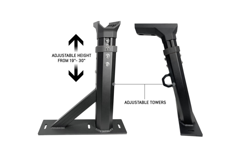 Overland Vehicle Systems Freedom Rack Systems - Rack, Uprights, Cross Bars and Side Support Bars, Black, 22040100