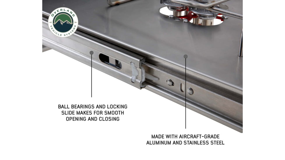 Overland Vehicle Systems Komodo Camp Kitchen, Dual Grill, Skillet, Folding Shelves, Rocket Tower, 30100001