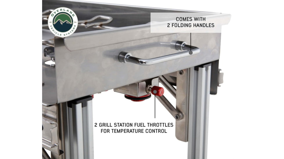 Overland Vehicle Systems Komodo Camp Kitchen, Dual Grill, Skillet, Folding Shelves, Rocket Tower, 30100001