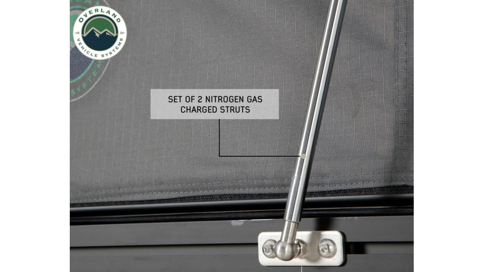 Overland Vehicle Systems Mamba 3 Clamshell Aluminum Roof Top Tent -Black Shell &amp; Grey Body, Black/Grey, 18099901