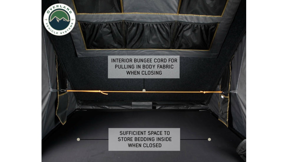 Overland Vehicle Systems Mamba 3 Clamshell Aluminum Roof Top Tent -Black Shell &amp; Grey Body, Black/Grey, 18099901