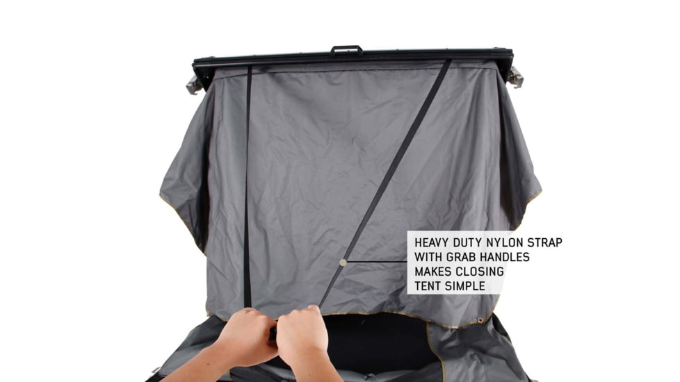 Overland Vehicle Systems Mamba 3 Clamshell Aluminum Roof Top Tent -Black Shell &amp; Grey Body, Black/Grey, 18099901