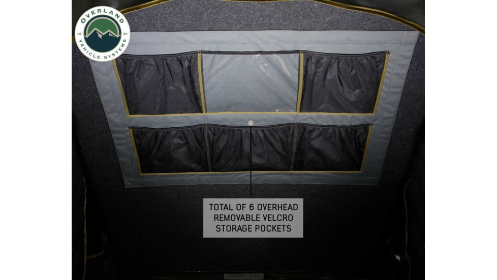 Overland Vehicle Systems Mamba 3 Clamshell Aluminum Roof Top Tent -Black Shell &amp; Grey Body, Black/Grey, 18099901