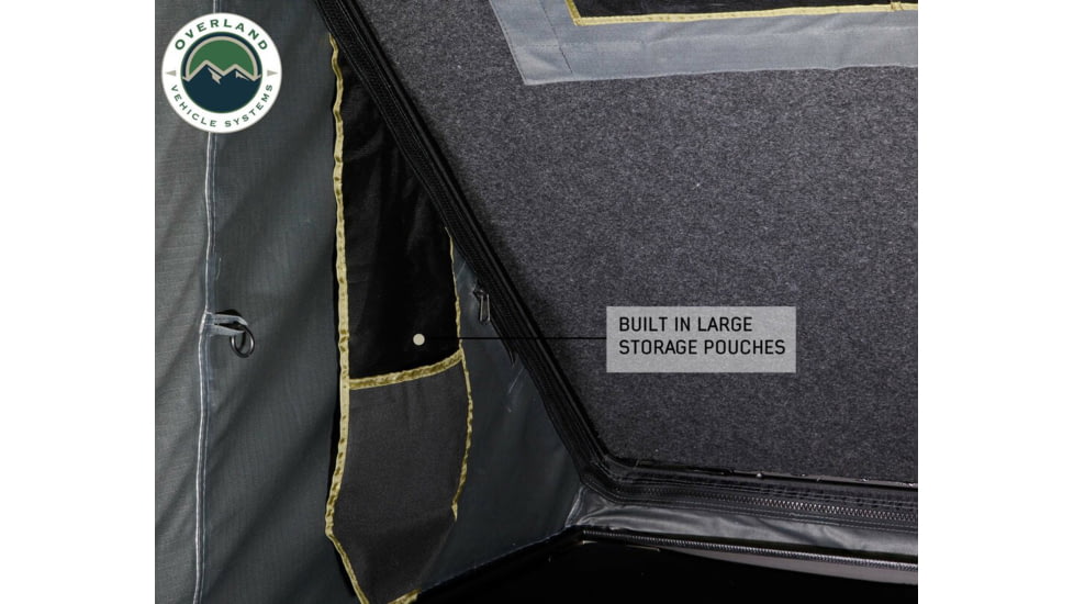 Overland Vehicle Systems Mamba 3 Clamshell Aluminum Roof Top Tent -Black Shell &amp; Grey Body, Black/Grey, 18099901