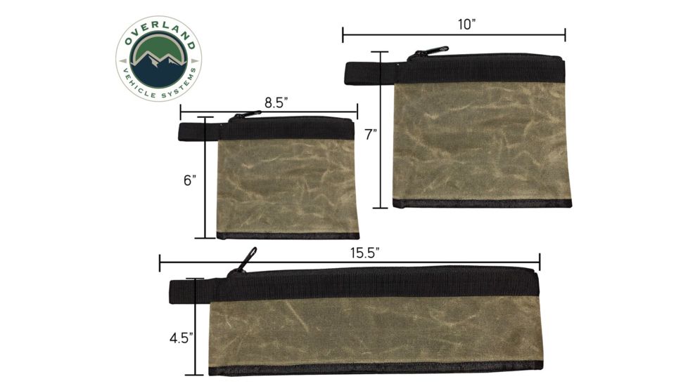 Overland Vehicle Systems Medium Bags, 3 Pcs, #12 Waxed Canvas, 21059941