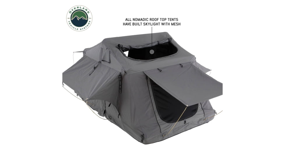 Overland Vehicle Systems N2S Nomadic 2 Standard Roof Top Tent, Gray/Green, 18429936
