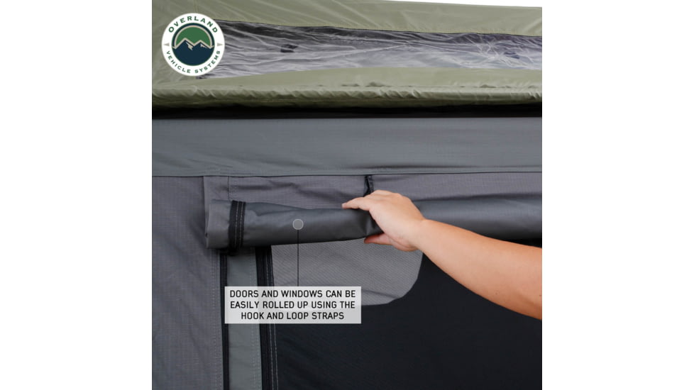 Overland Vehicle Systems N3E Nomadic 3 Extended Roof Top Tent, Gray/Green, 18339936