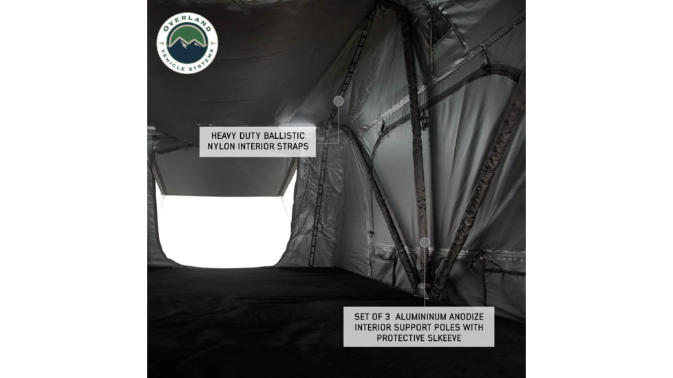 Overland Vehicle Systems N4E Nomadic 4 Extended Roof Top Tent, Gray/Green, 18349936
