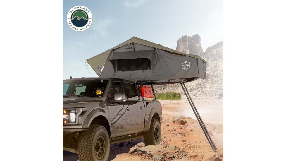 Overland Vehicle Systems N4E Nomadic 4 Extended Roof Top Tent, Gray/Green, 18349936