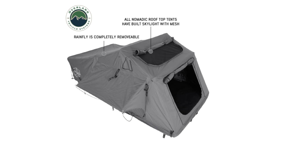 Overland Vehicle Systems N4E Nomadic 4 Extended Roof Top Tent, Gray/Green, 18349936