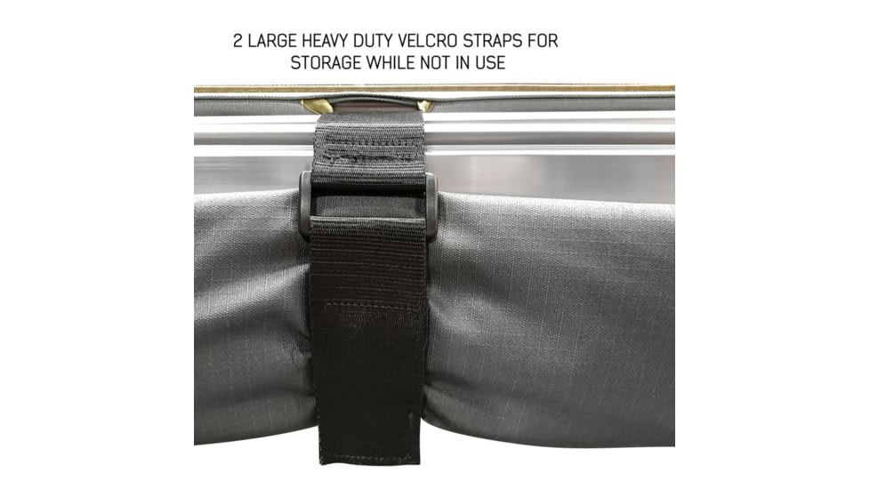 Overland Vehicle Systems Nomadic 180 Awning w/ Bracket Kit and Extended Poles For Mid to High Roof Line Vans, Dark Gray, 19609908