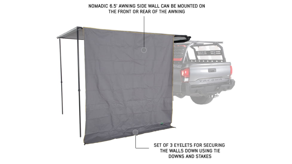 Overland Vehicle Systems Nomadic 2.0 Awning Side Wall, 2.0x2.0, 18089910