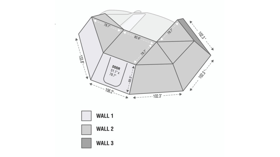 Overland Vehicle Systems Nomadic 270 Awning Wall 2 w/ Driver Side Door / Window, Dark Gray, 18109910