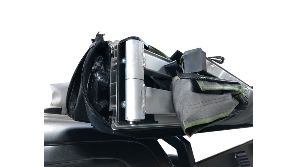 Overland Vehicle Systems Nomadic 270 Driver Roof Top Awning w/ Bracket Kit and Extended Poles For Mid to High Roof Line Vans, Dark Gray, 19519908