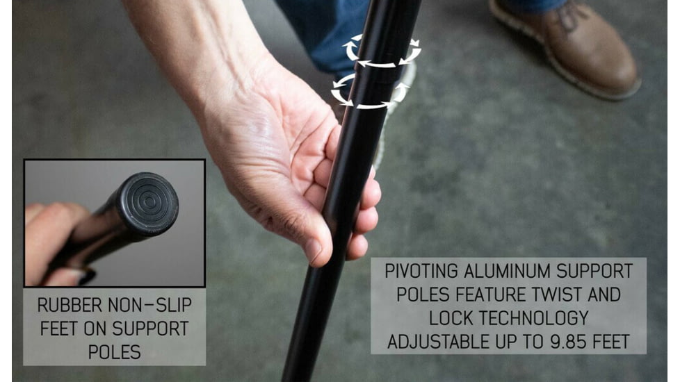 Overland Vehicle Systems Nomadic 270 Driver Roof Top Awning w/ Bracket Kit and Extended Poles For Mid to High Roof Line Vans, Dark Gray, 19519908