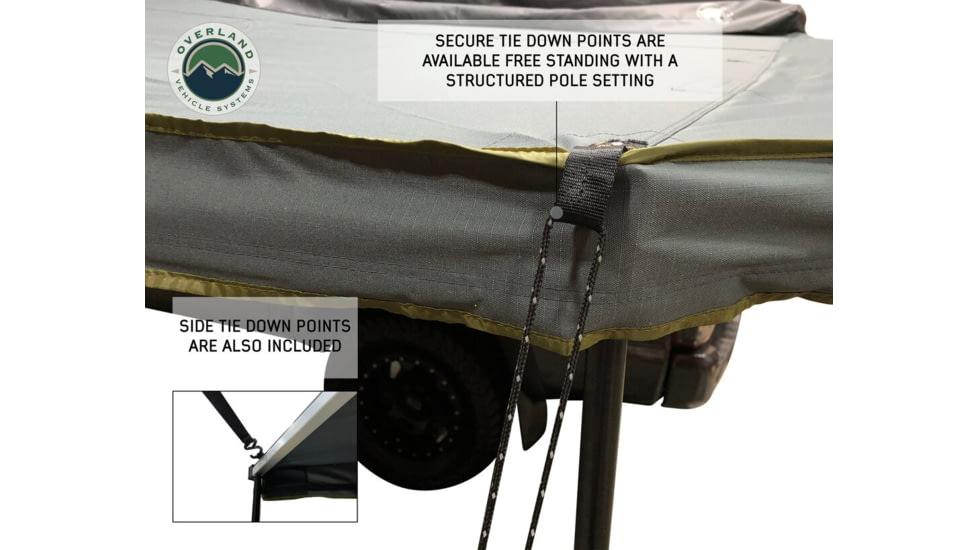 Overland Vehicle Systems Nomadic 270 LT Awning - Driver Side - Dark Gray Cover With Black Cover Universal, 19559907