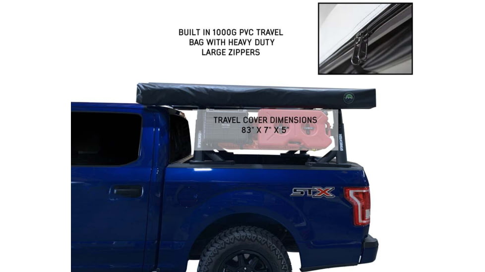 Overland Vehicle Systems Nomadic 270 LT Awning - Driver Side - Dark Gray Cover With Black Cover Universal, 19559907