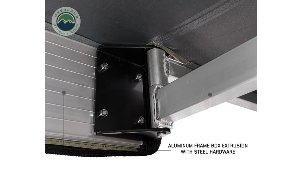 Overland Vehicle Systems Nomadic 270 LT Awning - Passenger Side - Dark Gray Cover With Black Cover Universal, 19569907