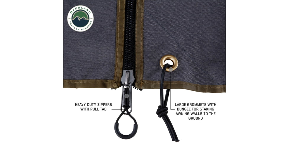 Overland Vehicle Systems Nomadic 270 LT Awning Wall 1 / 2 Passenger Side, 18349909