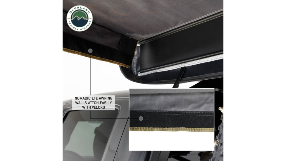 Overland Vehicle Systems Nomadic 270 LT Awning Wall 1 / 2 Passenger Side, 18349909