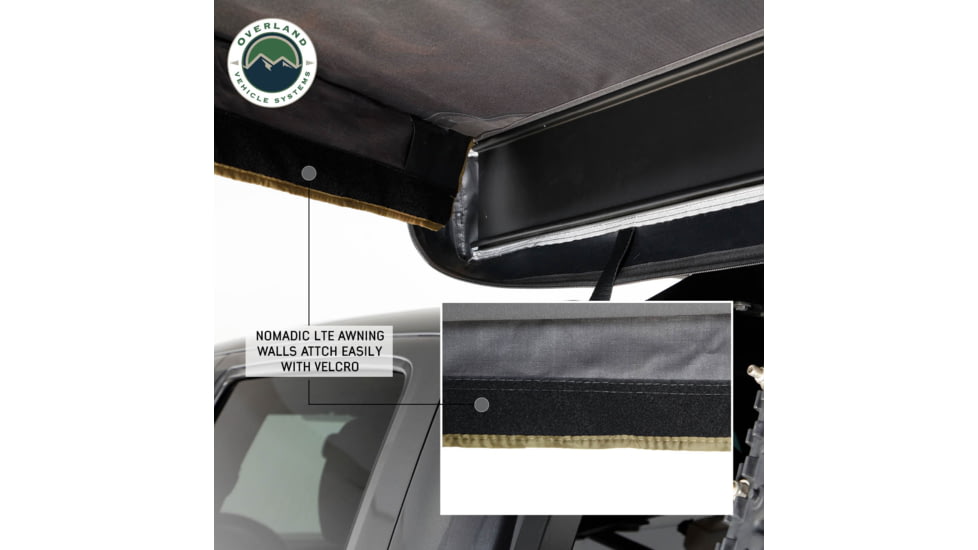 Overland Vehicle Systems Nomadic 270 LT Awning Wall 3 / 4 Driver Side, 18319909