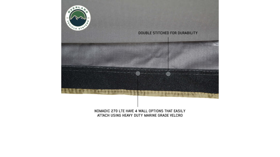 Overland Vehicle Systems Nomadic 270 LTE Passenger Side Awning w/Bracket Kit, 19689909