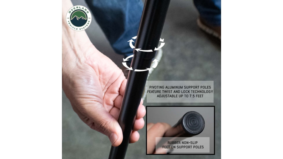 Overland Vehicle Systems Nomadic 270 LTE Passenger Side Awning w/Bracket Kit, 19689909