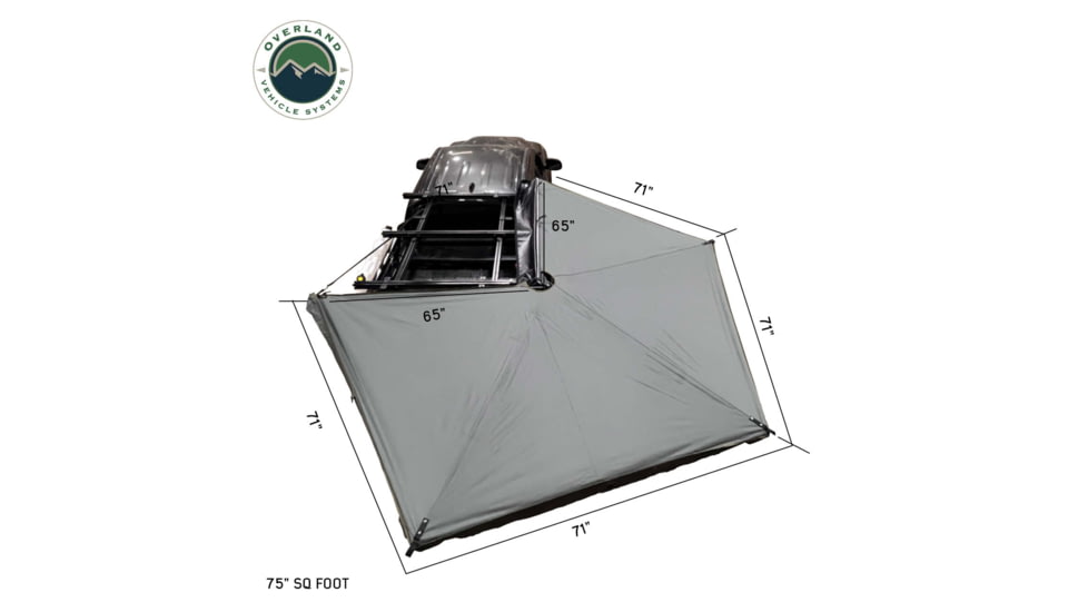Overland Vehicle Systems Nomadic 270 LTE Passenger Side Awning w/Bracket Kit, 19689909