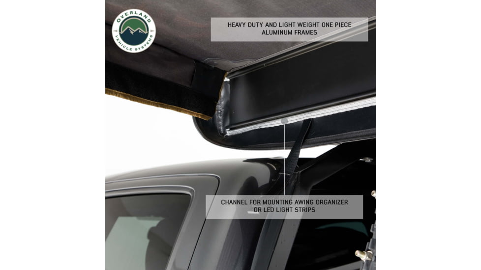 Overland Vehicle Systems Nomadic 270 LTE Passenger Side Awning w/Bracket Kit, 19689909