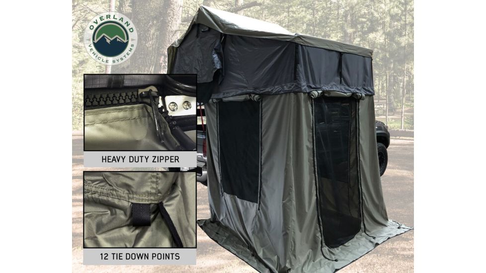 Overland Vehicle Systems Nomadic 4 Annex Base, Green/Black, 100 x 80 x 82 in, 18049836